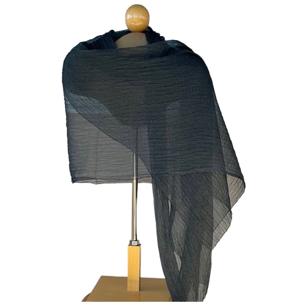 Sheer Black Wrap/Shawl Slight Shimmer EXCELLENT COND. 36”x77” LIKE NEW